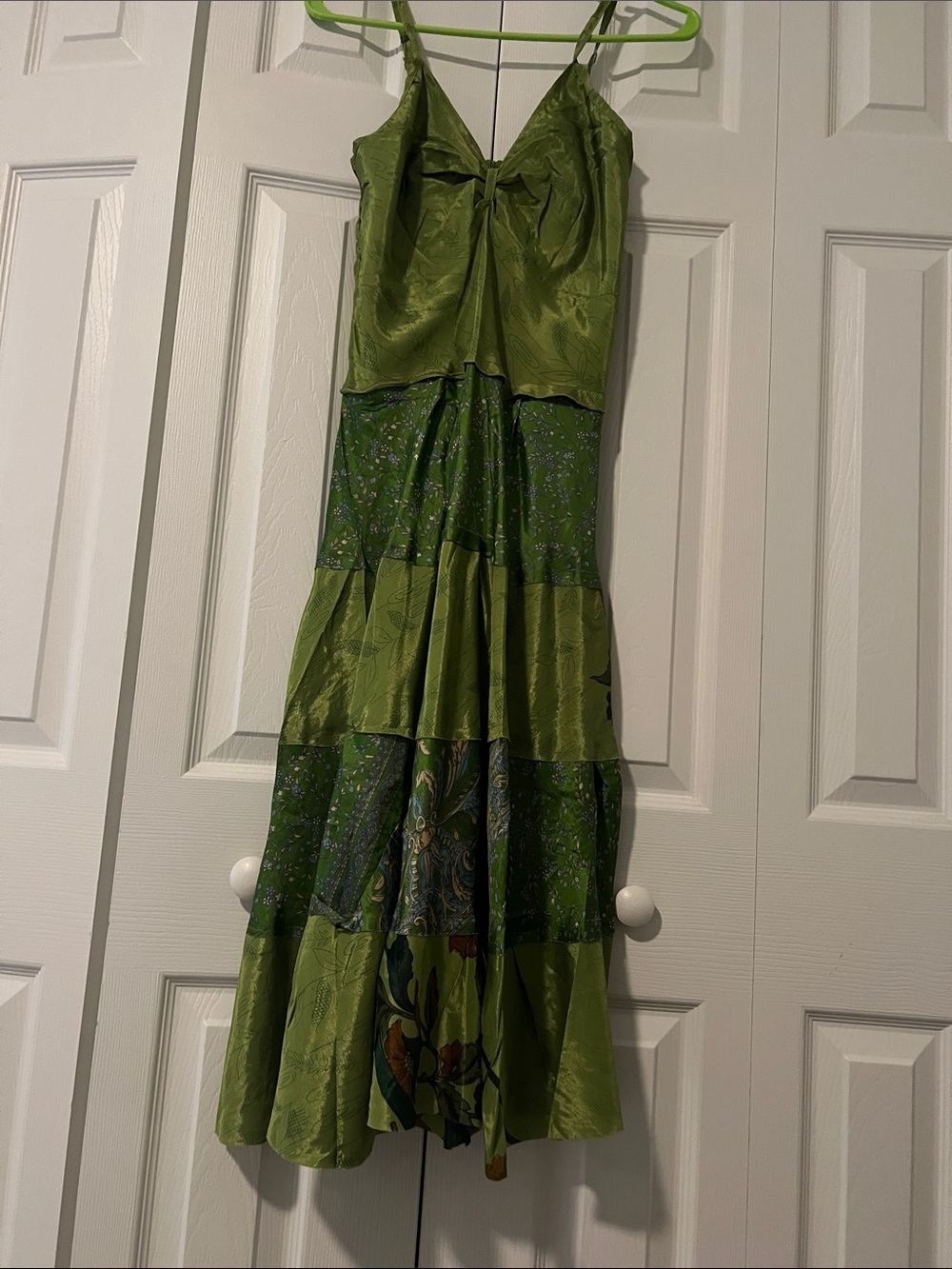 Green Patchwork Maxi Dress